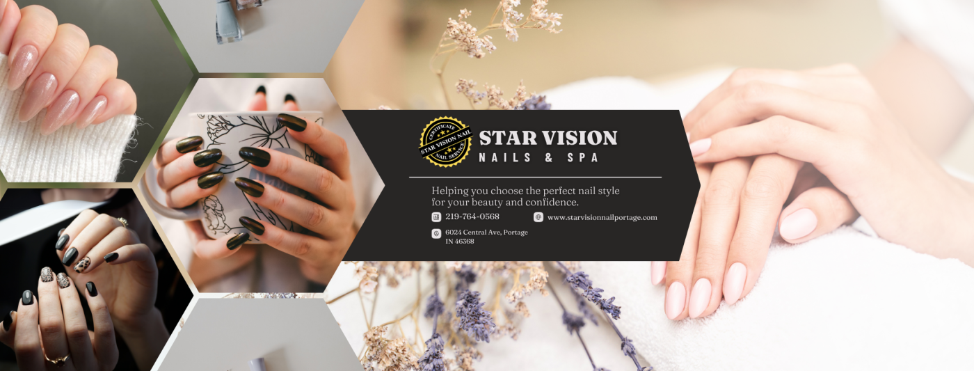 Star Vision Nails Salon 46368 banner – modern nail art and manicure services in Portage, Indiana